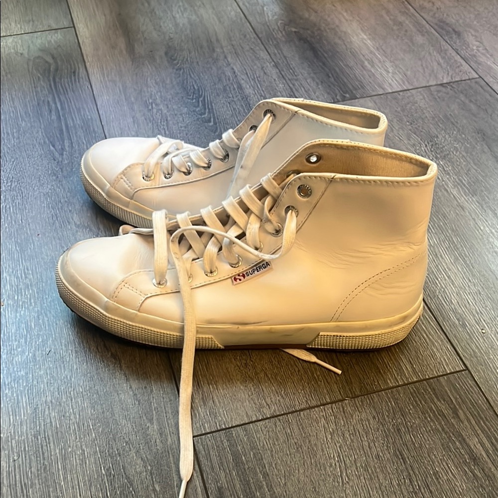 Superga Cream High-Top Sneakers